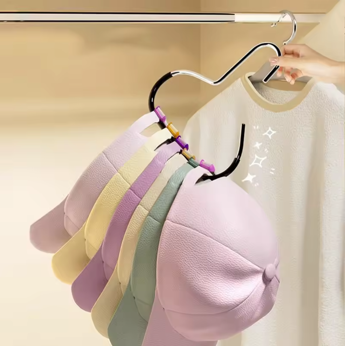 Space-saving Baseball Cap and Scarf Organizer