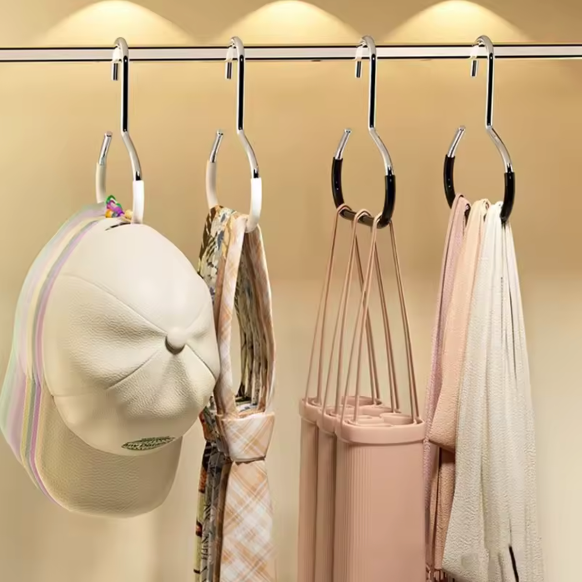 Space-saving Baseball Cap and Scarf Organizer