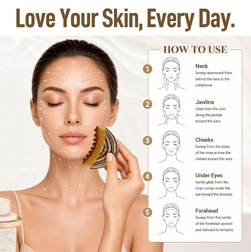 Facial Dry Brush for Lymphatic Drainage