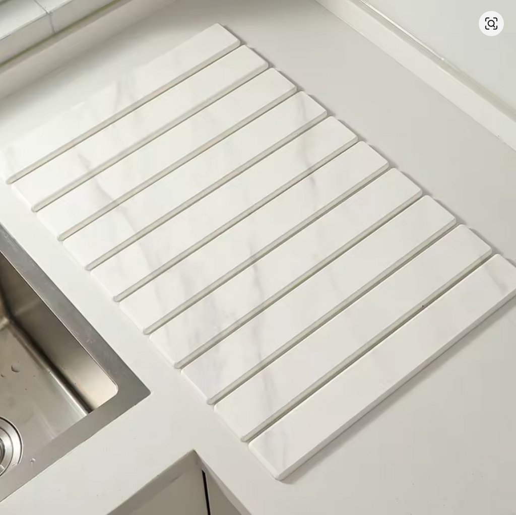The QuikDry Stone Mat for Kitchen Dishes and Bathroom